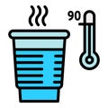 Hot water plastic glass icon, outline style Royalty Free Stock Photo