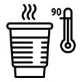 Hot water plastic glass icon, outline style Royalty Free Stock Photo
