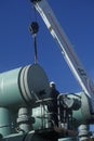 Hot water to electric power at the Geothermal Power Plant at Mammoth-Pacific, CA