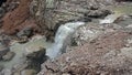 Wai-O-Tapu Lake Ngakoro waterfall in Rotorua, New Zealand Royalty Free Stock Photo