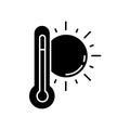 Hot weather black glyph icon