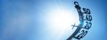 Hot weather - Heat wave / Summer heat background banner panorama - Melted thermometer blue sky and sun rays Royalty Free Stock Photo