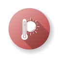 Hot weather red flat design long shadow glyph icon