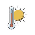 Hot weather RGB color icon