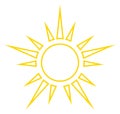 Hot weather symbol. Decorative vintage sun icon