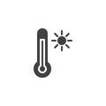 Hot weather temperature vector icon