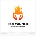 Hot Winner Logo Template Design Vector Inspiration. Icon Design Royalty Free Stock Photo