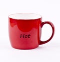 Hot word written on a red cup Royalty Free Stock Photo