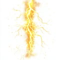 Hot yellow lightning and abstract electrical plasma are depicted in a transparent image Royalty Free Stock Photo
