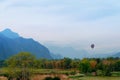 Hotair balloon on the sky