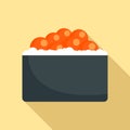 Hotate tai sushi icon, flat style