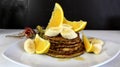 Hotcakes de avena, platano y naranja. Comida saludable, nutritiva y deliciosa! OpciÃÂ³n ovo-vegetariana!