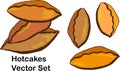 Hotcakes Vector Set - Cartoon illustration of pies, traditional pastry Royalty Free Stock Photo