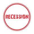 recession stamp on white Royalty Free Stock Photo