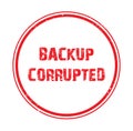 backup corrupted stamp on white Royalty Free Stock Photo
