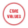 core values stamp on white Royalty Free Stock Photo