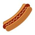 Hotdog bread or hot dog flat color icon for apps and websites Royalty Free Stock Photo