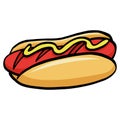 Hotdog Drawing Doodle Line Art Cartoon Illustration Template Icon Royalty Free Stock Photo