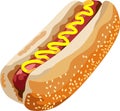 Hotdog Frankfurter Sausage Bread Food Vector Royalty Free Stock Photo