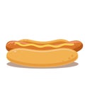 Hotdog, hot-dog with mustard isolated on white