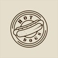 hotdog or hotdogs logo vector line art simple minimalist illustration template icon graphic design. fast food sign or symbol for Royalty Free Stock Photo