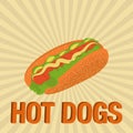 Hotdog illustration vector Royalty Free Stock Photo