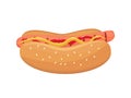 Hotdog isolated. Modern fast food icon