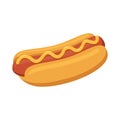 Hotdog isolated on white background, vector illustration Royalty Free Stock Photo