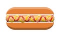 Hotdog isolated on white.