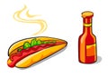 Hotdog and ketchup