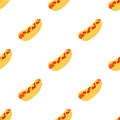 Hotdog pattern seamless vector