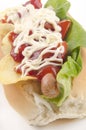 Hotdog with potato chips Royalty Free Stock Photo