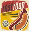 Hotdog retro poster design