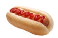 Hotdog sandwich on white Royalty Free Stock Photo