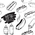 Hotdog Seamless Pattern