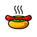 Hotdog simple color icon Royalty Free Stock Photo