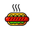 Hotdog simple color icon Royalty Free Stock Photo