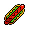 Hotdog simple color icon Royalty Free Stock Photo
