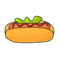 Hotdog vector icon.Color vector icon isolated on white background hotdog Royalty Free Stock Photo