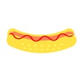 Hotdog vector icon in simple flat.