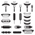 Hotdogs icons set vector illustration Royalty Free Stock Photo