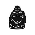 Hotei or Budai, Japanese Netsuke icon Royalty Free Stock Photo