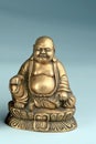 Hotei Laughing Buddha brass statue Royalty Free Stock Photo