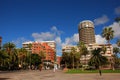 Hotel AC Gran Canaria by Marriott & commercial buildings at Las Palmas, one of the tallest buildings, Canary Islands, Spain Royalty Free Stock Photo