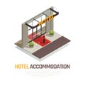 Hotel Accommodation Isometric Composition