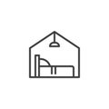 Hotel accommodation line icon