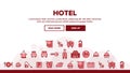 Hotel Accommodation, Room Amenities Vector Linear Icons Set Royalty Free Stock Photo