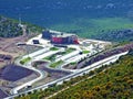 Hotel along the highway and road tunnel Sveti Rok, Croatia / Hotel Velebitska kraljica, Tunel Sveti Rok - Hrvatska Kroatien Royalty Free Stock Photo