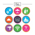 Hotel, apartment services icons. Wifi sign. Royalty Free Stock Photo