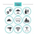 Hotel, apartment services icons. Wifi sign. Royalty Free Stock Photo